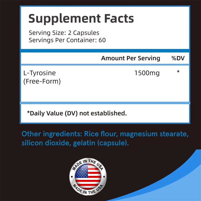 L-Tyrosine - Improves Memory, Supports Cognitive Function, Brain Health