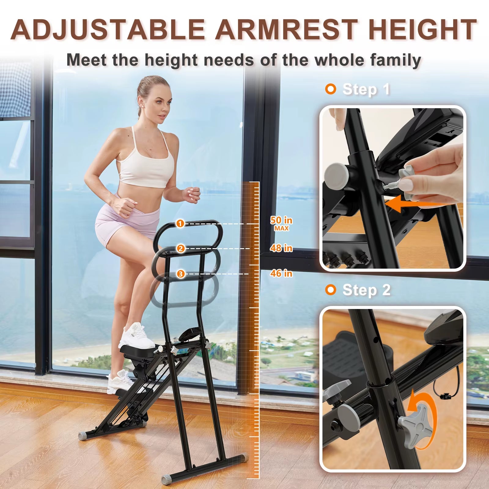 Sport Mini Vertical Fold Vertical Cardio Home Gym Stair Climber Exercise Machine
