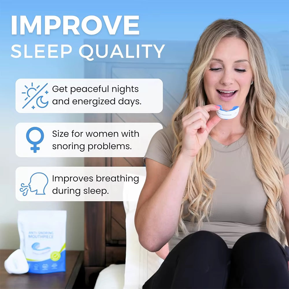 Anti-Snoring Mouthpiece Anti-Snoring Device Night Time Teeth Mouthguard Adjustable Sleeping Mouth Guard for Bruxism Stop Snoring