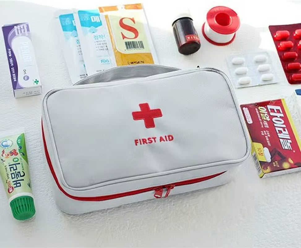 Health Medicine First Aid Kit Oxford Cloth Portable Travel Storage Emergency Kit Tote Bag Outdoor Medical Bag Storage Bag Health