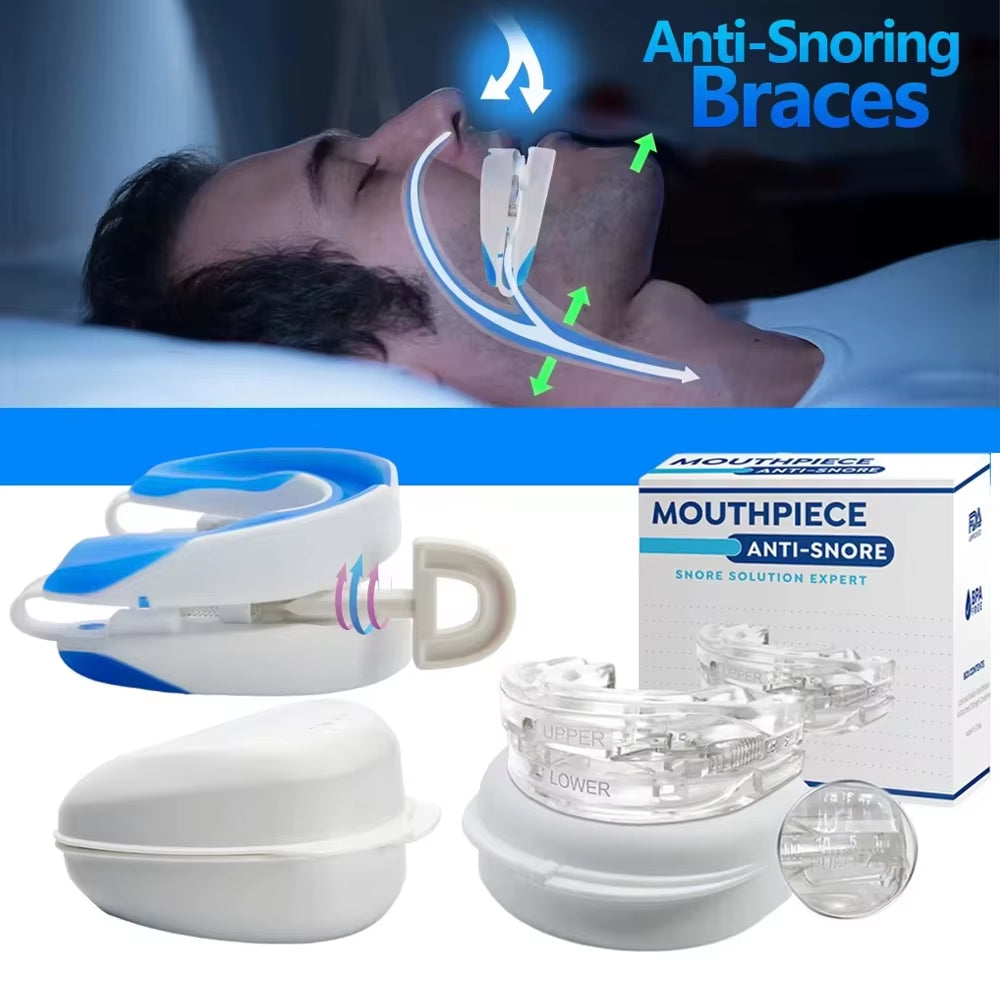 Anti-Snoring Mouthpiece Anti-Snoring Device Night Time Teeth Mouthguard Adjustable Sleeping Mouth Guard for Bruxism Stop Snoring
